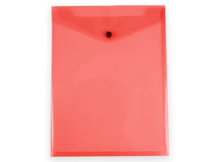 Liderpapel Dossier con Broche Polipropileno Din A4 Vertical Rojo Translúcido Fuelle Capacidad 300 Hojas