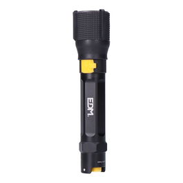 EDM Linterna Táctica Recargable LED 20W 1500 Lúmenes, Zoom, IP67 Sumergible, Batería 2600mAh USB-C, 8h Autonomía, Ø4.0 x 17.8 cm