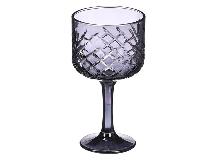 Vivalto Copa Troquelada 480 ml Humo Gris 10.2x19.3x10.2 cm (Set de 24)