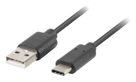 Lanberg Cable USB-A a USB-C 0,5 m Negro CA-USBO-10CU-0005-BK