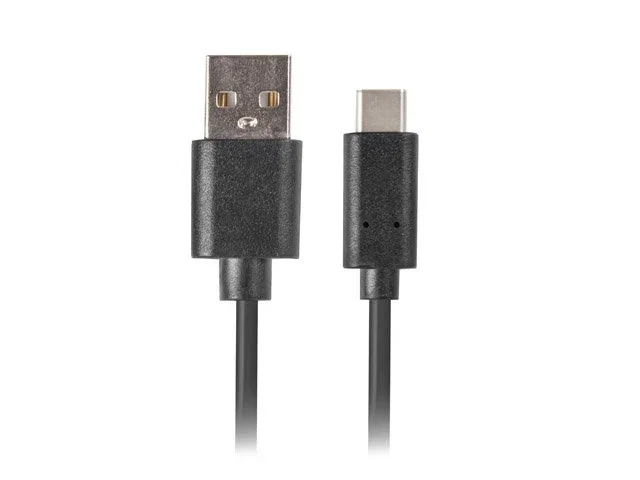 Lanberg Cable USB-A a USB-C 0,5 m Negro CA-USBO-10CU-0005-BK