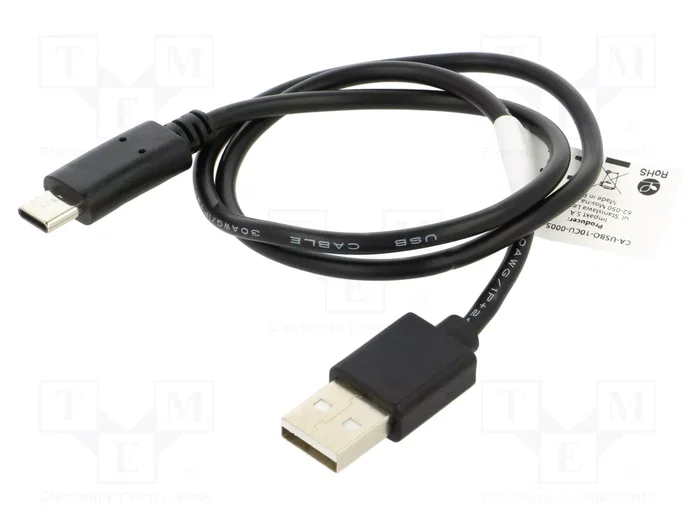 Lanberg Cable USB 2.0 con conectores USB tipo C y USB tipo A, 0,5 m, Negro