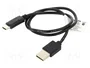Lanberg Cable USB 2.0 con conectores USB tipo C y USB tipo A, 0,5 m, Negro
