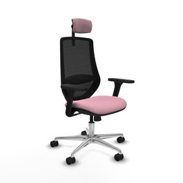 PIQUERAS Y CRESPO Silla de oficina Mardos con mecanismo Sincro, Rosa y Negro