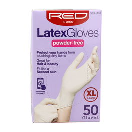 Red Kiss Guantes de Látex sin Polvo XL - 50 Unidades
