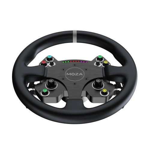 MOZA RACING Volante CS V2P Dual Clutch, Aluminio y Fibra de Carbono, Negro, Compatible con PC