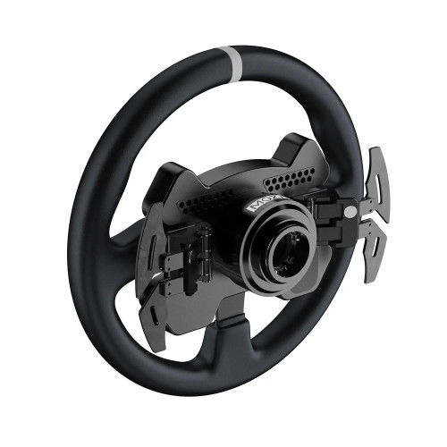MOZA RACING Volante CS V2P Dual Clutch, Aluminio y Fibra de Carbono, Negro, Compatible con PC