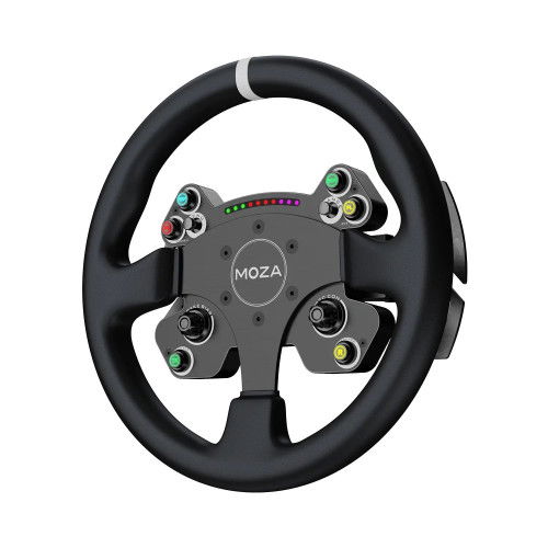MOZA RACING Volante CS V2P Dual Clutch, Aluminio y Fibra de Carbono, Negro, Compatible con PC
