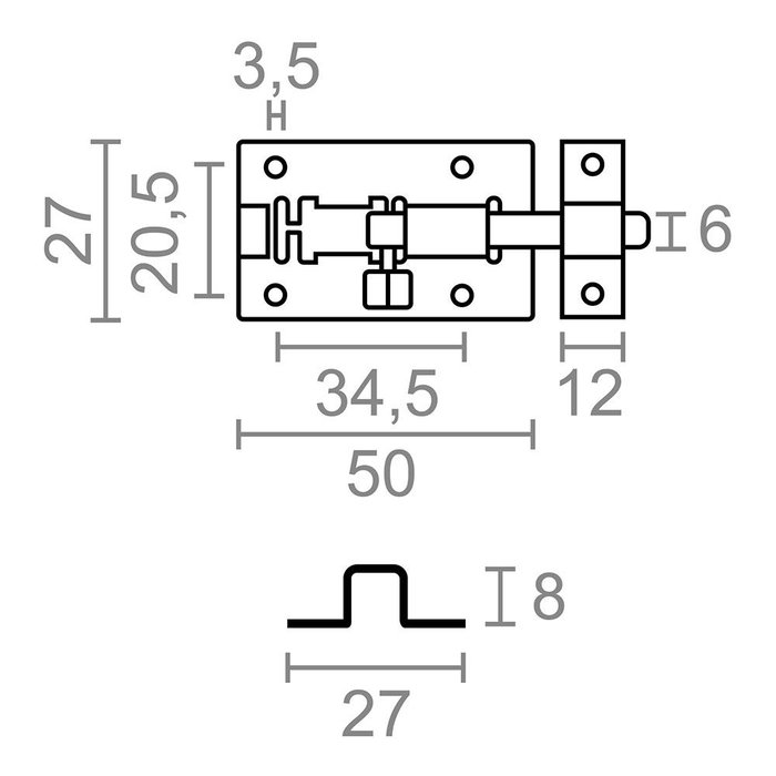 Edm Pasador ps15 Acero Inoxidable 45 mm Pasador