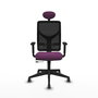 PIQUERAS Y CRESPO Silla de oficina Motilla con mecanismo Sincro/Traslack, Morado y Negro