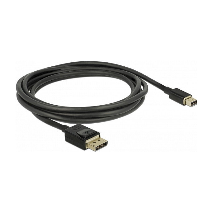 DeLOCK Cable Mini DisplayPort a DisplayPort 8K 60Hz 2m DP 1.4 Certificado 32.4 Gbit/s 7680x4320 Negro