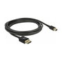DeLOCK Cable Mini DisplayPort a DisplayPort 8K 60Hz 2m DP 1.4 Certificado 32.4 Gbit/s 7680x4320 Negro