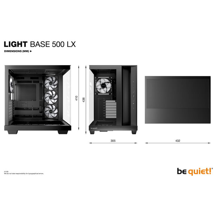 Be Quiet! Light Base 500 LX Black Caja para PC Midi Ventana Negro