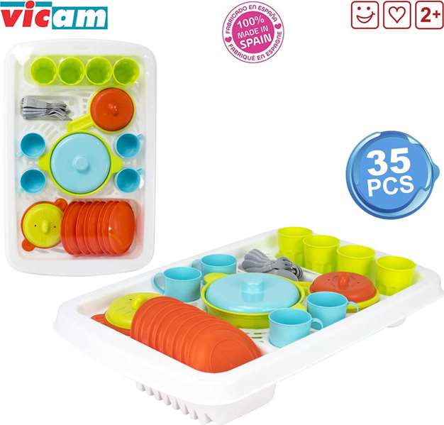 Vicam Escurridor Grande con 35 Piezas, 48x32x11 cm