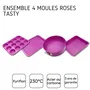 Fackelmann Juego de 4 moldes Tasty Pâtisserie, 23 a 38 cm, Fucsia