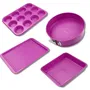 Fackelmann Juego de 4 moldes Tasty Pâtisserie, 23 a 38 cm, Fucsia