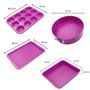 Fackelmann Juego de 4 moldes Tasty Pâtisserie, 23 a 38 cm, Fucsia