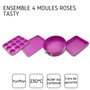 Fackelmann Juego de 4 moldes Tasty Pâtisserie, 23 a 38 cm, Fucsia