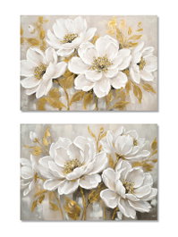 DKD Home Decor Cuadro Lienzo MDF 100x3x70 Flores Surtido de 2