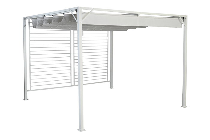 DKD Home Decor Pérgola para Terraza y Jardín Blanco 296 x 225 x 296 cm
