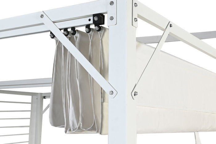 DKD Home Decor Pérgola para Terraza y Jardín Blanco 296 x 225 x 296 cm