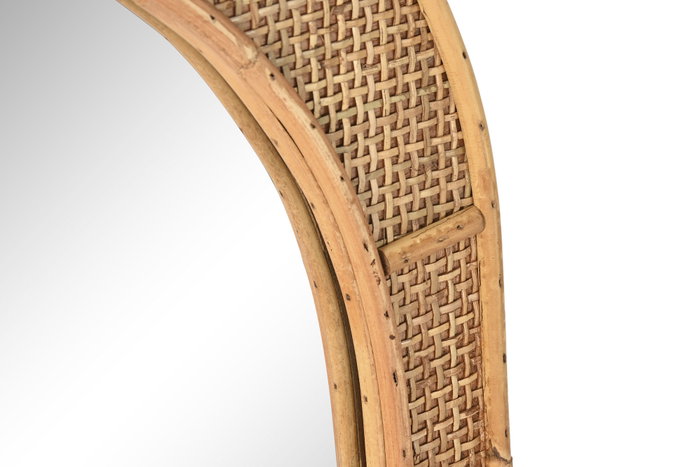 DKD Home Decor Espejo Estilo Scandi Ratán y Cristal Natural 2 x 77 x 51.5 cm