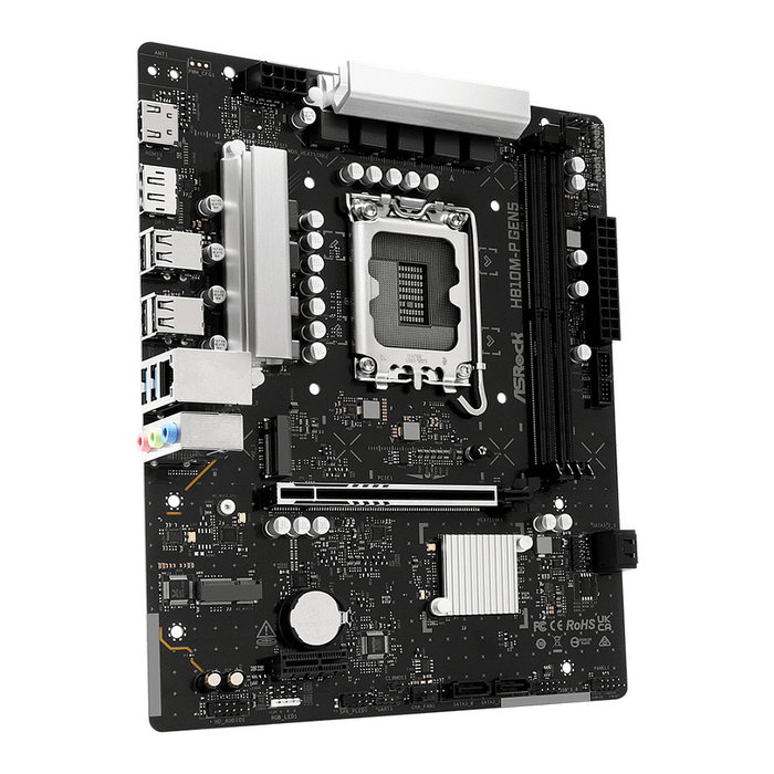 ASRock Placa Base H810M-P Gen5 - Chipset Intel H810, Socket LGA 1851 para Intel Core Ultra Series 2, DDR5 hasta 128 GB, micro ATX, 90-MXBUE0-A0UAYZ ASRock Placa Base H810M-P Gen5 - Chipset Intel H810, Socket LGA 1851 para Intel Core Ultra Series 2, DDR5 hasta 128 GB, micro ATX, 90-MXBUE0-A0UAYZ