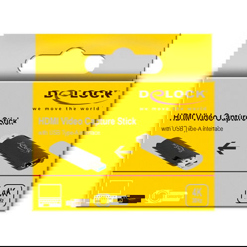 DeLOCK Stick de Captura de Video HDMI USB Tipo-A MS2109, 4K UHD 3840x2160 Pixeles, Plug and Play, USB 2.0