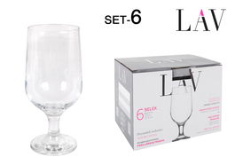 Lav Set 6 Copas Cerveza 375 cc Ø7x17 cm (4 Cajas)
