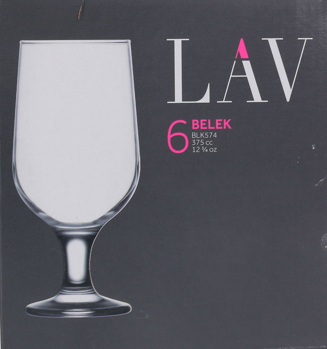 Lav Set 6 Copas Cerveza 375 cc Ø7x17 cm (4 Cajas)