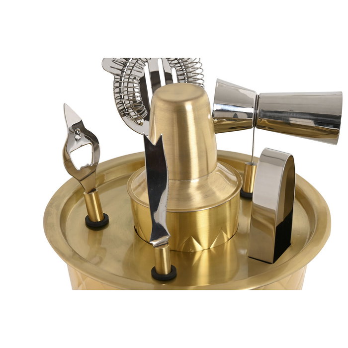 DKD Home Decor Set de Coctelería de 7 Piezas en Acero Inoxidable Mate Dorado