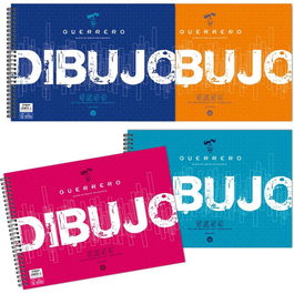 Guerrero Bloc Dibujo Espiral 20H Folio Prolongado 120 gr Con Recuadro Papel Ahuesado Español