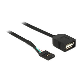 DeLOCK 83825 Cable USB Pin Header Hembra a USB 2.0 Tipo-A Hembra, 40 cm