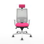 PIQUERAS Y CRESPO Silla de oficina Horna Rosa y Blanco