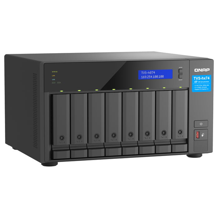 QNAP TVS-H874-I5-32G 8-Bay QuTS Hero NAS Intel Core i5-12400 6-Core/12-Thread up to 4.6GHz 32GB DDR4