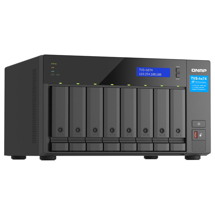 QNAP TVS-H874-I5-32G 8-Bay QuTS Hero NAS Intel Core i5-12400 6-Core/12-Thread up to 4.6GHz 32GB DDR4