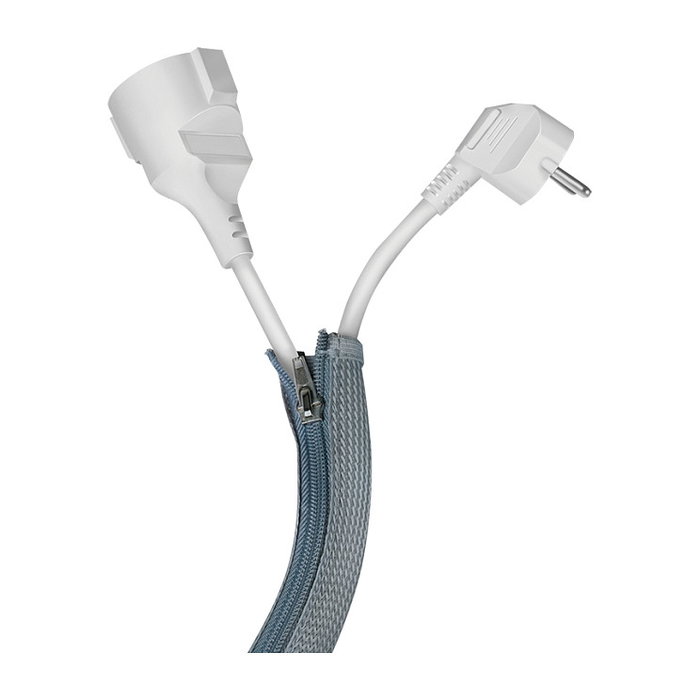 LogiLink Organizador de cables con cremallera de poliéster 30 mm gris