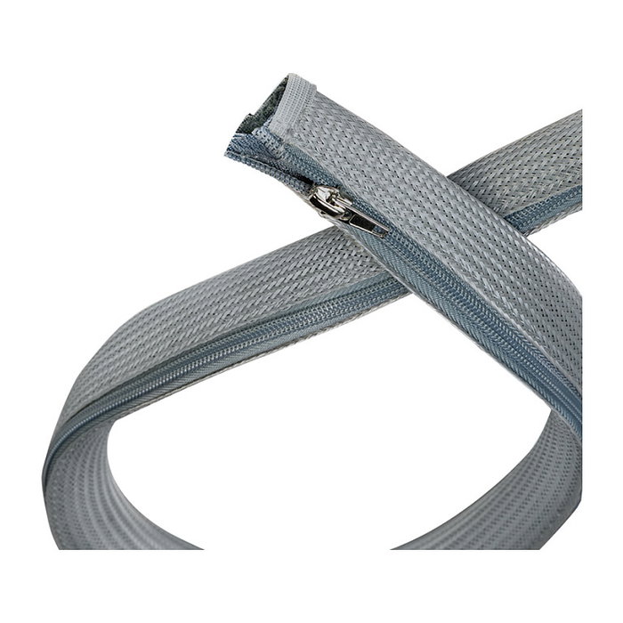 LogiLink Organizador de cables con cremallera de poliéster 30 mm gris