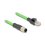 DeLOCK Cable M12 codificado D 4 pines a RJ45 1 m
