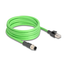 DeLOCK Cable M12 codificado D 4 pines a RJ45 1 m