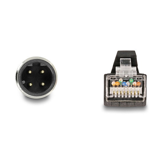 DeLOCK Cable M12 codificado D 4 pines a RJ45 1 m