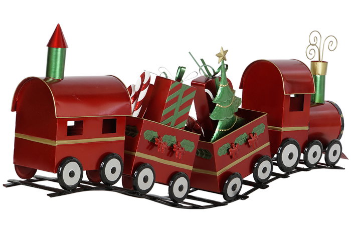 DKD Home Decor Tren Navidad Tradicional Rojo Verde Metal 133 x 52 x 24 cm