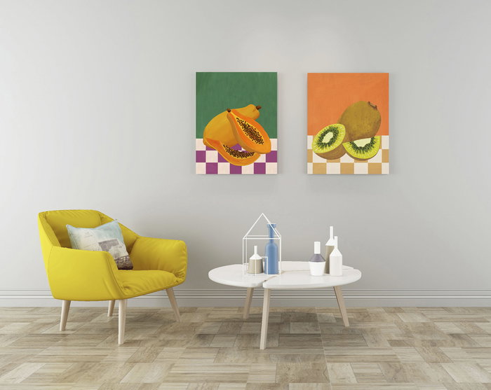 DKD Home Decor Cuadro Lienzo MDF Fruta Surtido 26x2x33 cm
