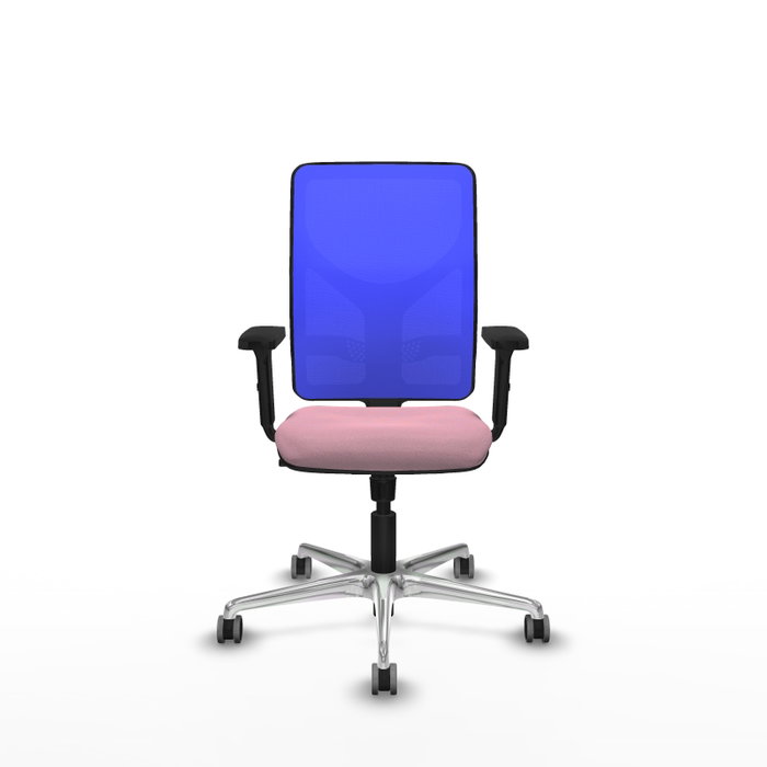 PIQUERAS Y CRESPO Silla de oficina Motilla con mecanismo Sincro, Tela Rosa y Malla Azul PIQUERAS Y CRESPO Silla de oficina Motilla con mecanismo Sincro, Tela Rosa y Malla Azul