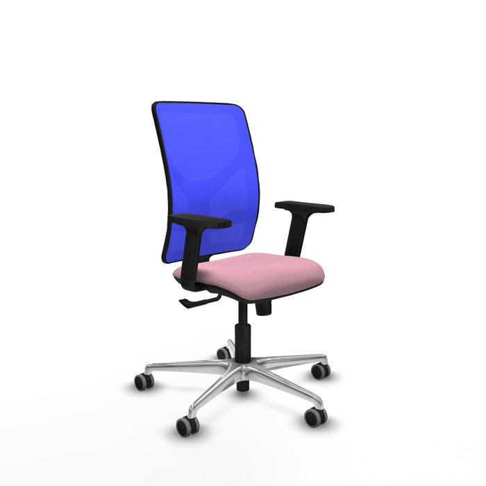 PIQUERAS Y CRESPO Silla de oficina Motilla con mecanismo Sincro, Tela Rosa y Malla Azul PIQUERAS Y CRESPO Silla de oficina Motilla con mecanismo Sincro, Tela Rosa y Malla Azul