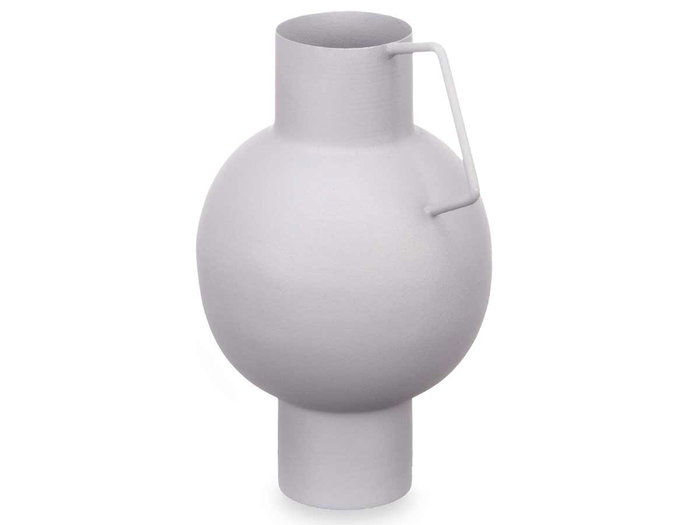 GIFTDECOR Jarron Acero Abombado Gris Pastel 15x23x13 cm (Set de 6)