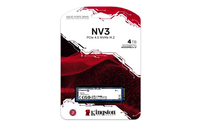 Kingston NV3 4 TB M.2 2280 NVMe SSD PCIe 4.0 Kingston NV3 4 TB M.2 2280 NVMe SSD PCIe 4.0