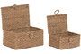 DKD Home Decor Cesta Natural de Jacinto de Agua y Esparto, 33 x 41.5 x 22 cm, Set de 2 Unidades