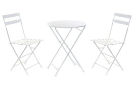 DKD Home Decor Mesa Terraza Y Jardin Blanco 60x60x71 cm Set de 3 Piezas