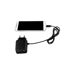 LogiLink Cargador USB-A de 10,5 W con 3 puertos y cable Micro-USB, negro LogiLink Cargador USB-A de 10,5 W con 3 puertos y cable Micro-USB, negro